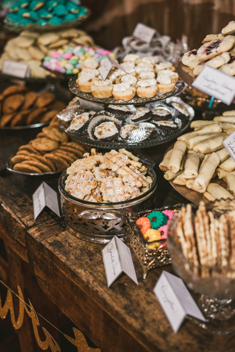 Chanteclaire Farm Wedding Photographer Friendsville Maryland Reception Italian Cookie Table