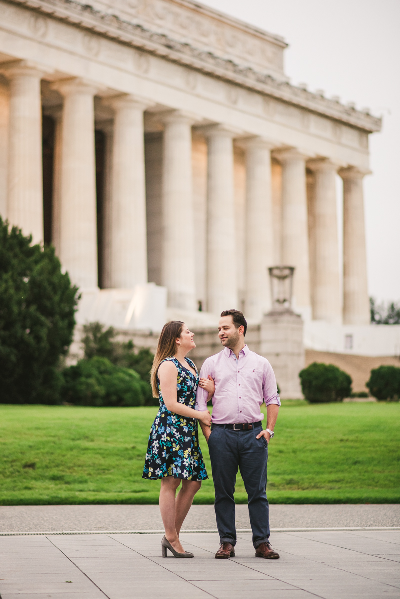 Maryland Wedding Photographers Washington DC Engagement Session Lincoln Memorial