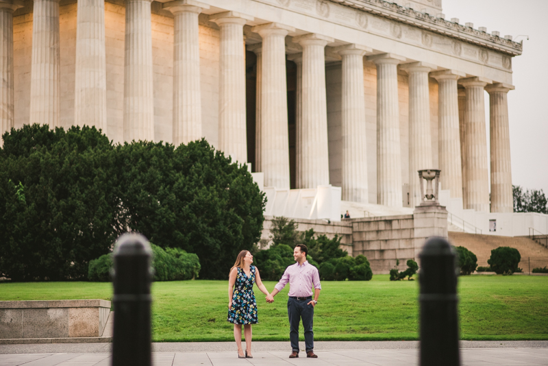 Maryland Wedding Photographers Washington DC Engagement Session Lincoln Memorial