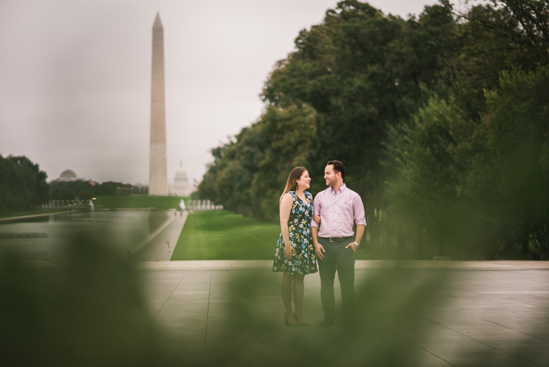 Maryland Wedding Photographers Washington DC Engagement Session Lincoln Memorial Reflecting Pool