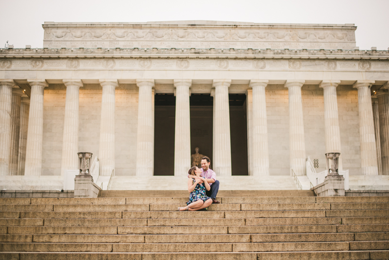 Maryland Wedding Photographers Washington DC Engagement Session Lincoln Memorial