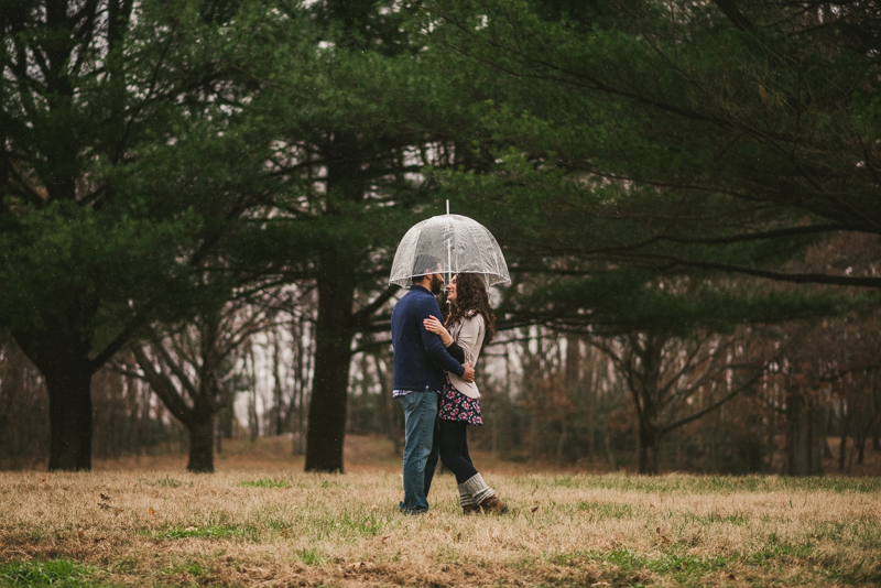 Kinder Farm Engagement Session Maryland Wedding Photographer Umbrella Rain