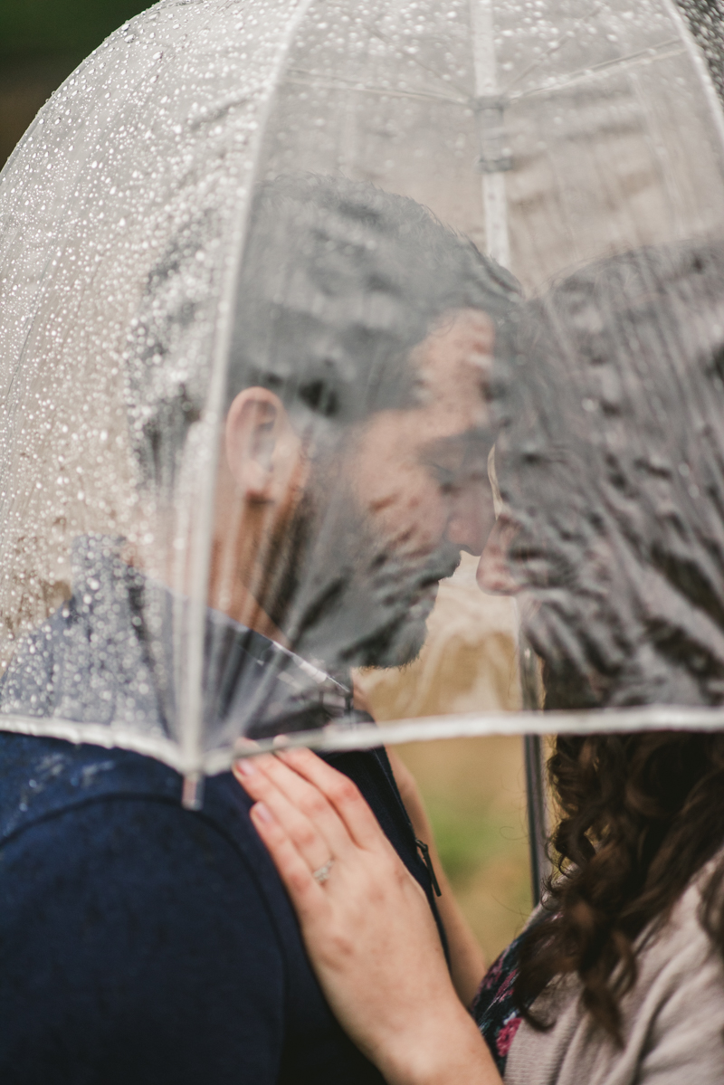Kinder Farm Engagement Session Maryland Wedding Photographer Umbrella Rain