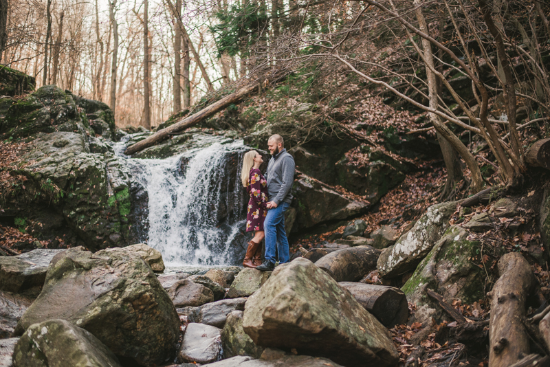 Wedding Photographers in Maryland Patapsco Valley Park Baltimore Engagement Session Cascade Trail Waterfall