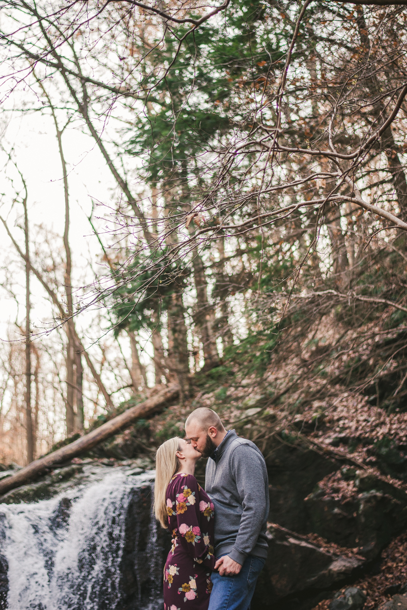 Wedding Photographers in Maryland Patapsco Valley Park Baltimore Engagement Session Cascade Trail Waterfall