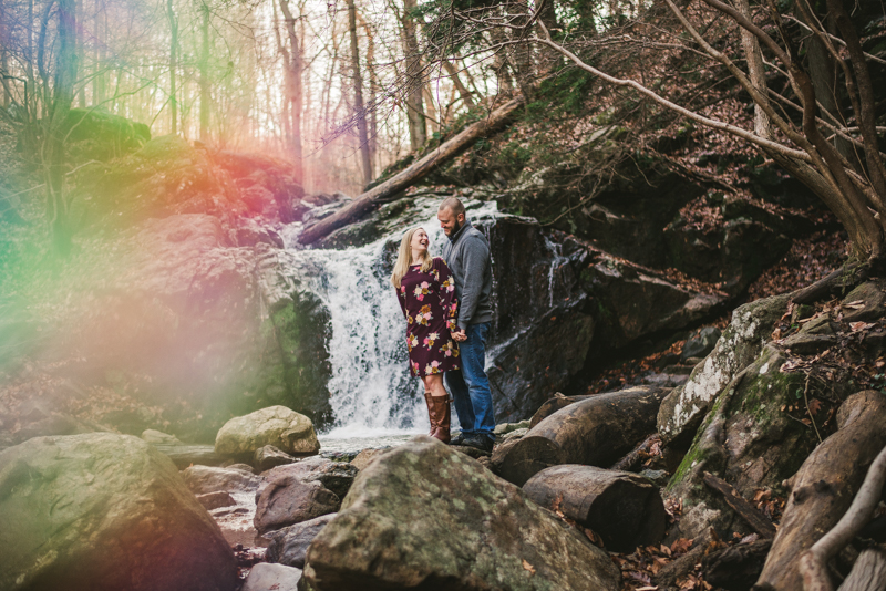 Wedding Photographers in Maryland Patapsco Valley Park Baltimore Engagement Session Cascade Trail Waterfall