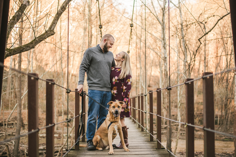 Wedding Photographers in Maryland Patapsco Valley Park Baltimore Engagement Session Swinging Bridge