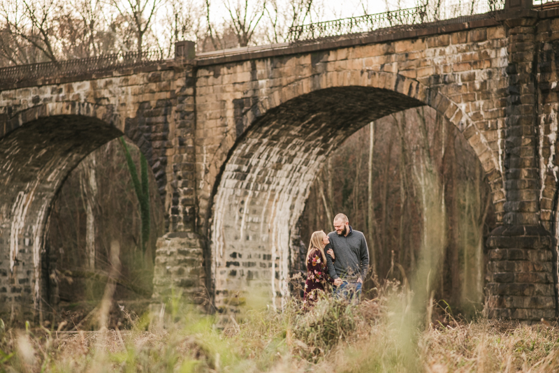 Wedding Photographers in Maryland Patapsco Valley Park Baltimore Engagement Session Avalon River Road Entrance Thomas Viaduct