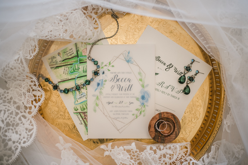 Industrial chic April wedding invitation suite in Baltimore City's Radisson Hotel by Britney Clause Photography