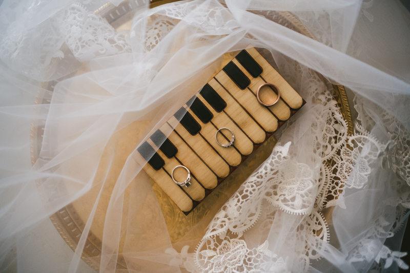 Industrial chic April wedding rings in Baltimore City's Radisson Hotel by Britney Clause Photography