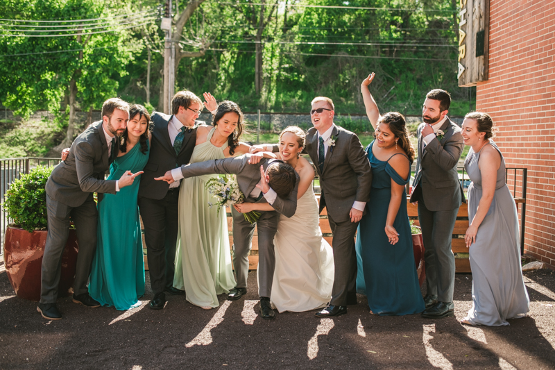 Industrial chic April wedding reception in Baltimore City at La Cuchara by Britney Clause Photography