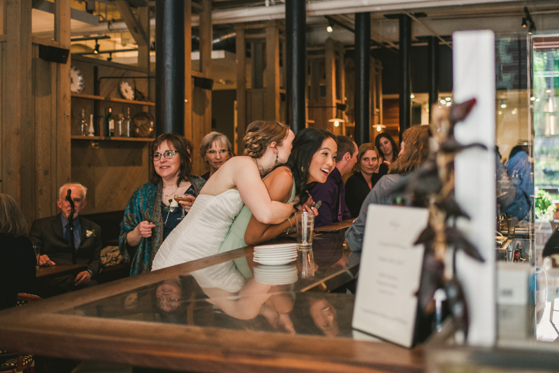 Industrial chic April wedding reception in Baltimore City at La Cuchara by Britney Clause Photography