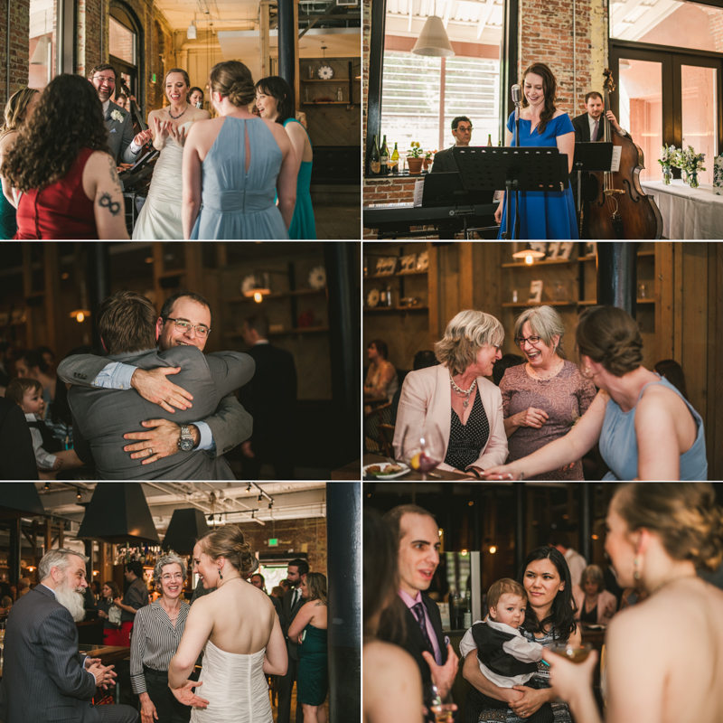 Industrial chic April wedding reception in Baltimore City at La Cuchara by Britney Clause Photography