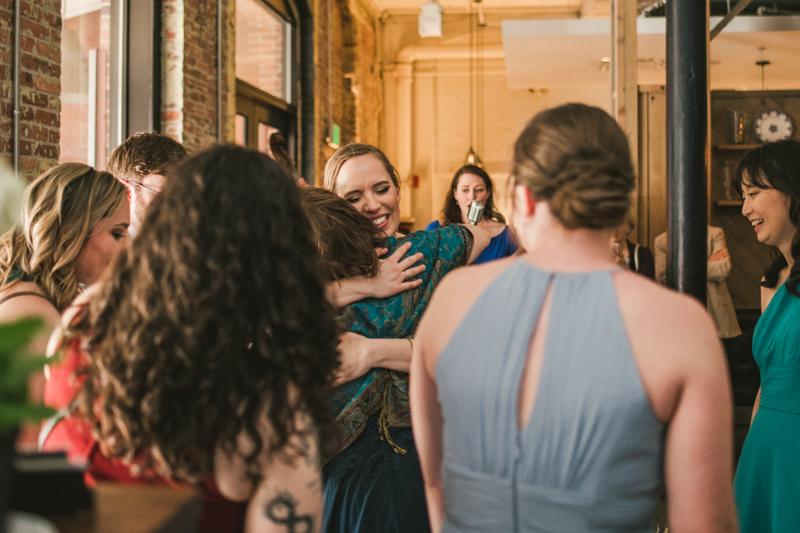 Industrial chic April wedding reception in Baltimore City at La Cuchara by Britney Clause Photography