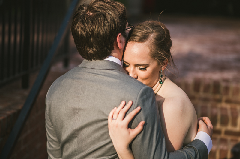 Industrial chic April wedding bride and groom portraits in Baltimore City at La Cuchara by Britney Clause Photography