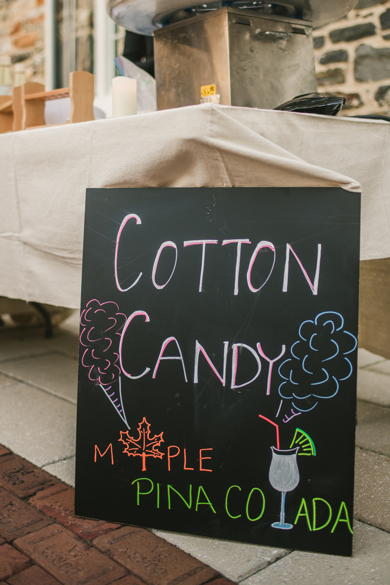 Industrial chic April wedding after party cotton candy by Cheers and Beers in Baltimore City at Union Mill Apartments by Britney Clause Photography