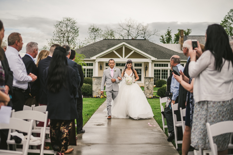 A beautiful stormy April wedding ceremony at Springfield Manor in Thurmont Maryland