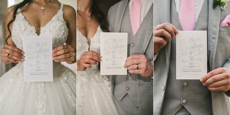 A beautiful stormy April wedding at Springfield Manor in Thurmont Maryland invitations from Vista Print