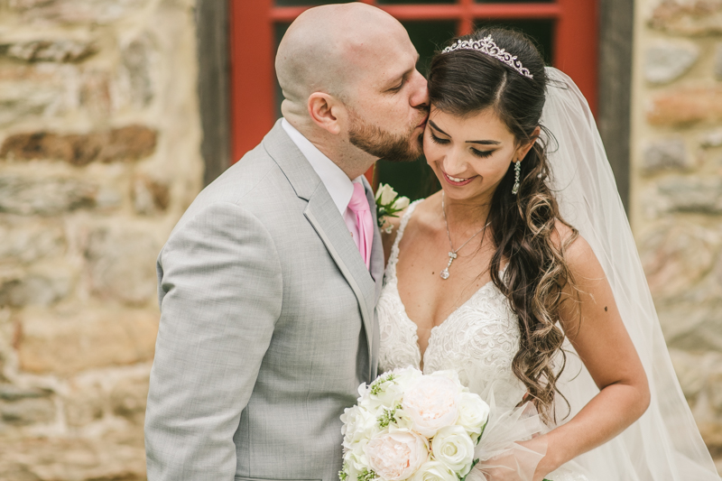 A beautiful stormy April wedding at Springfield Manor in Thurmont Maryland bride and groom portraits