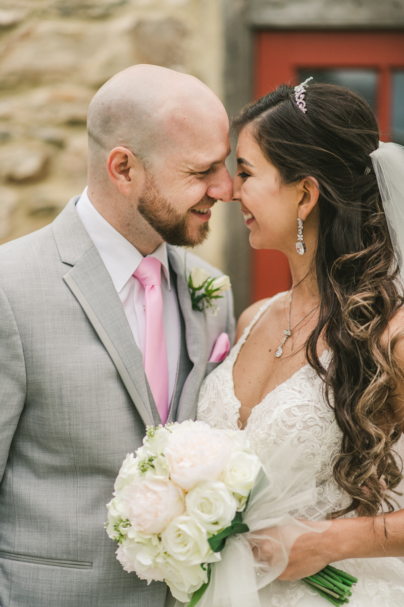 A beautiful stormy April wedding at Springfield Manor in Thurmont Maryland bride and groom portraits