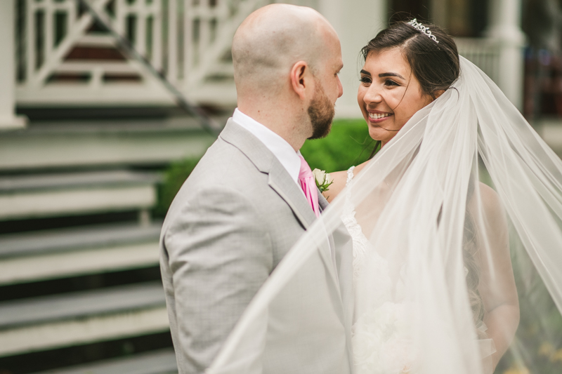 A beautiful stormy April wedding at Springfield Manor in Thurmont Maryland bride and groom portraits