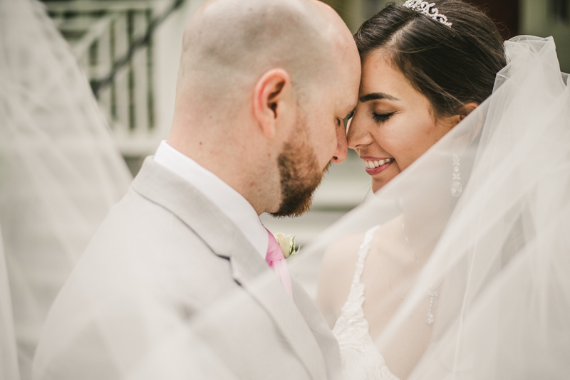 A beautiful stormy April wedding at Springfield Manor in Thurmont Maryland bride and groom portraits