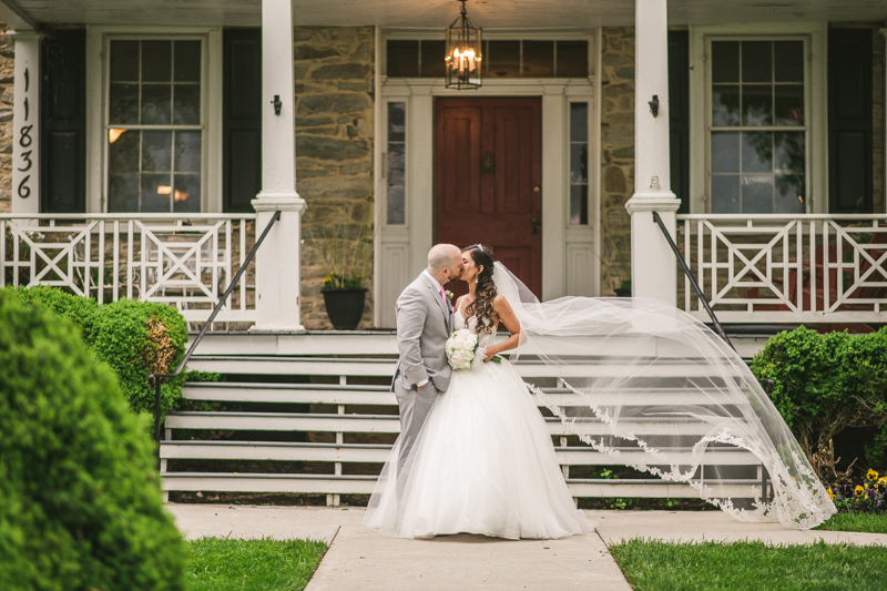 A beautiful stormy April wedding at Springfield Manor in Thurmont Maryland bride and groom portraits