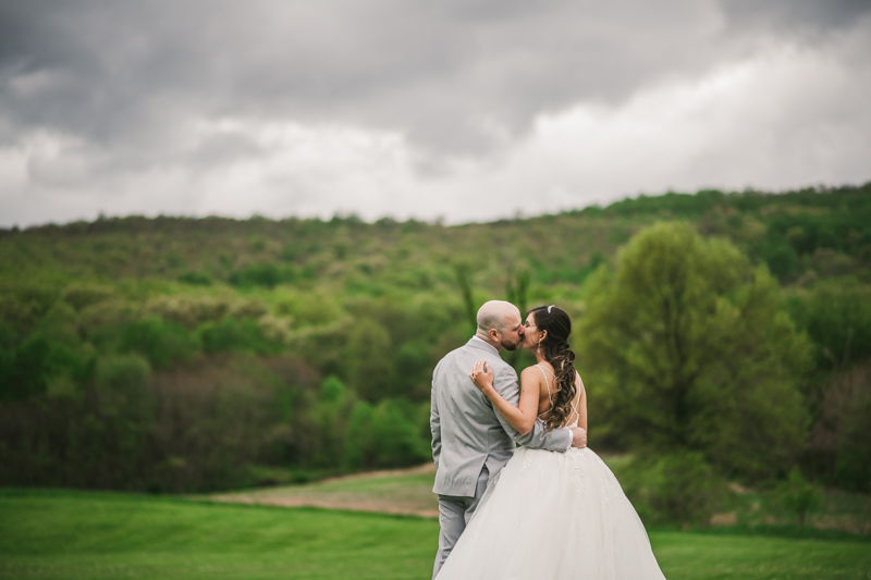 A beautiful stormy April wedding at Springfield Manor in Thurmont Maryland bride and groom portraits