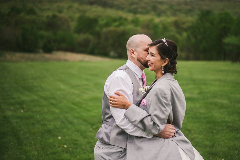 A beautiful stormy April wedding at Springfield Manor in Thurmont Maryland bride and groom portraits