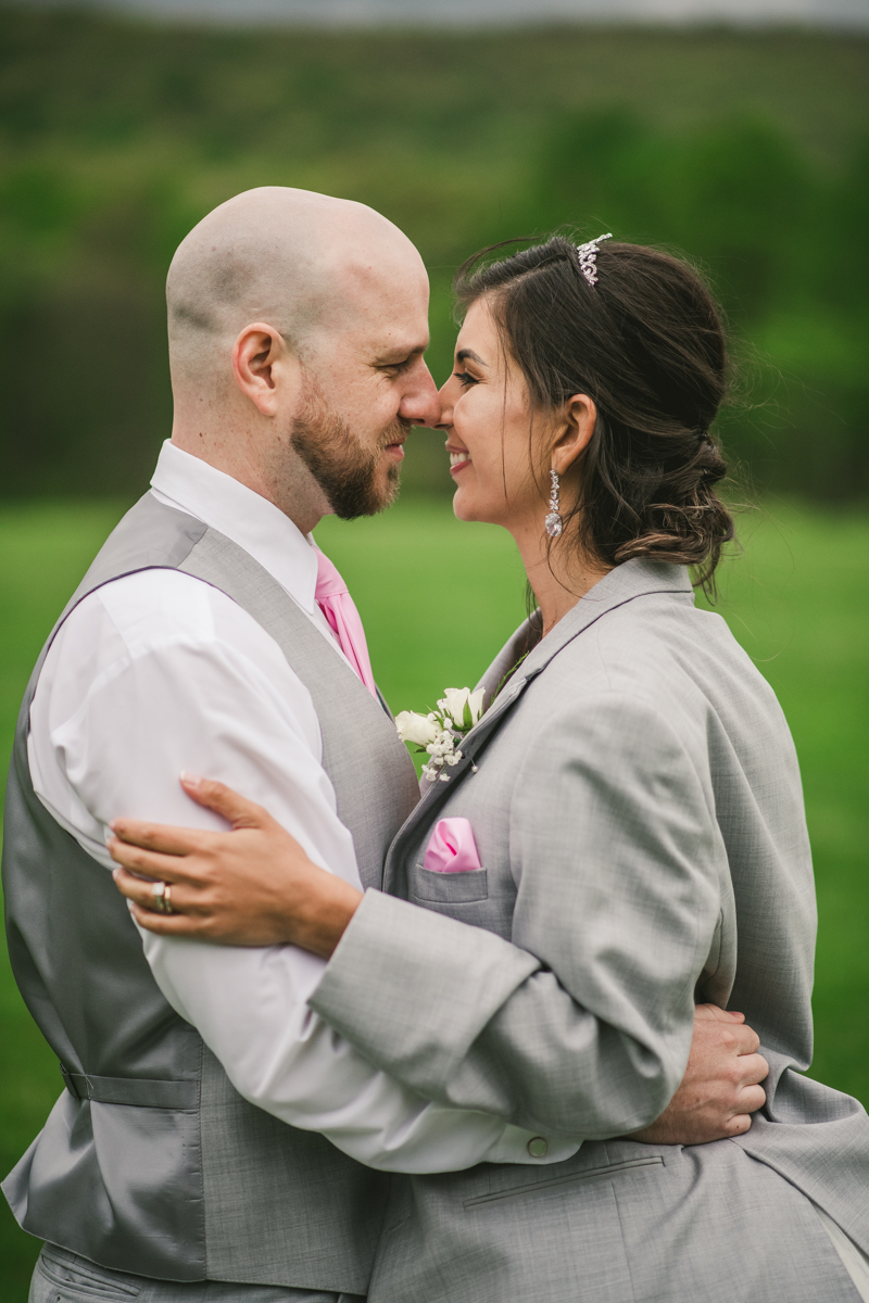 A beautiful stormy April wedding at Springfield Manor in Thurmont Maryland bride and groom portraits