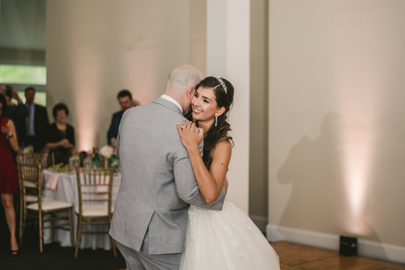 A beautiful stormy April wedding reception at Springfield Manor in Thurmont Maryland 