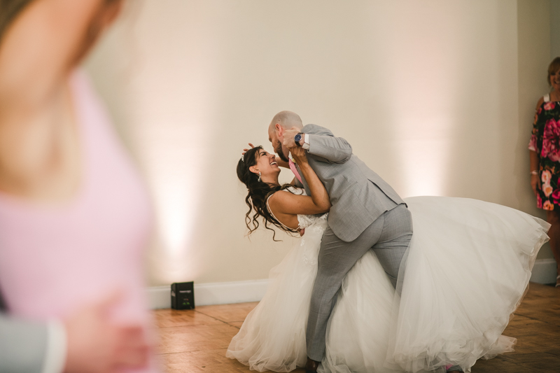 A beautiful stormy April wedding reception at Springfield Manor in Thurmont Maryland 