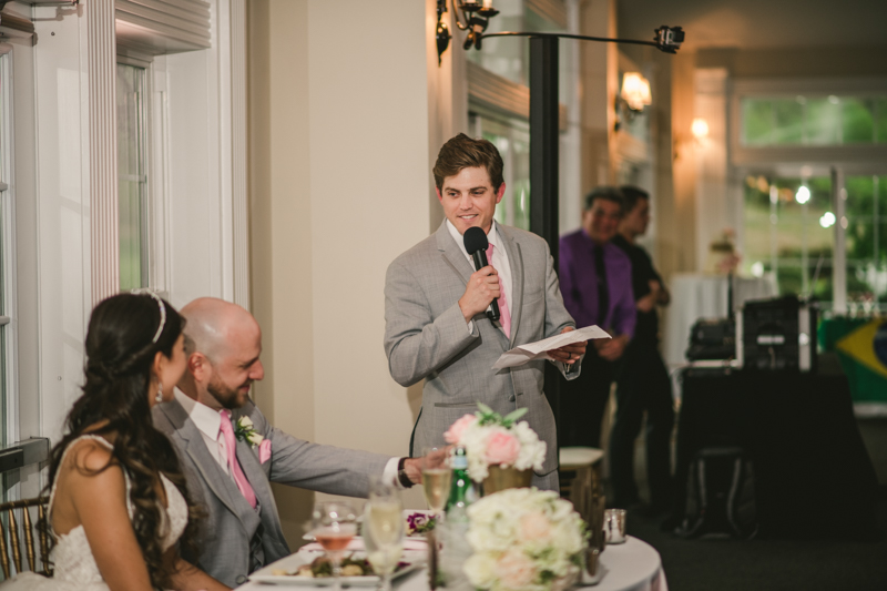 A beautiful stormy April wedding reception at Springfield Manor in Thurmont Maryland 