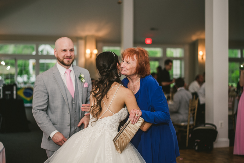 A beautiful stormy April wedding reception at Springfield Manor in Thurmont Maryland 