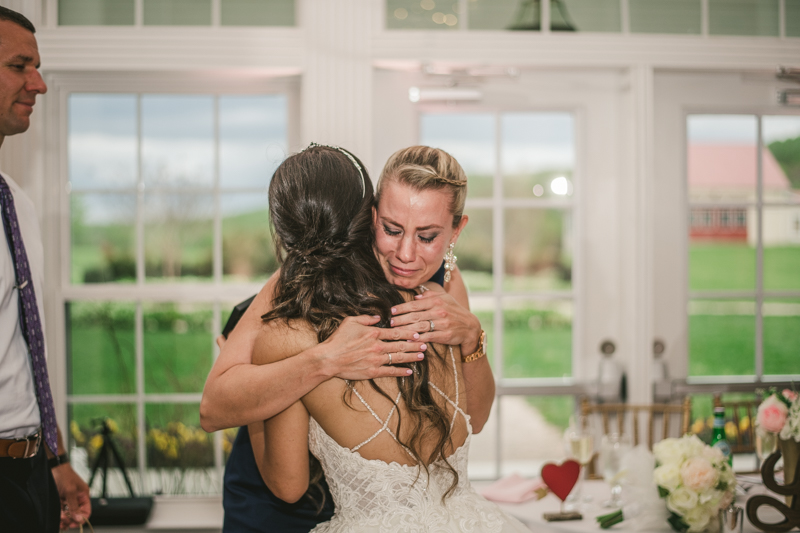 A beautiful stormy April wedding reception at Springfield Manor in Thurmont Maryland 