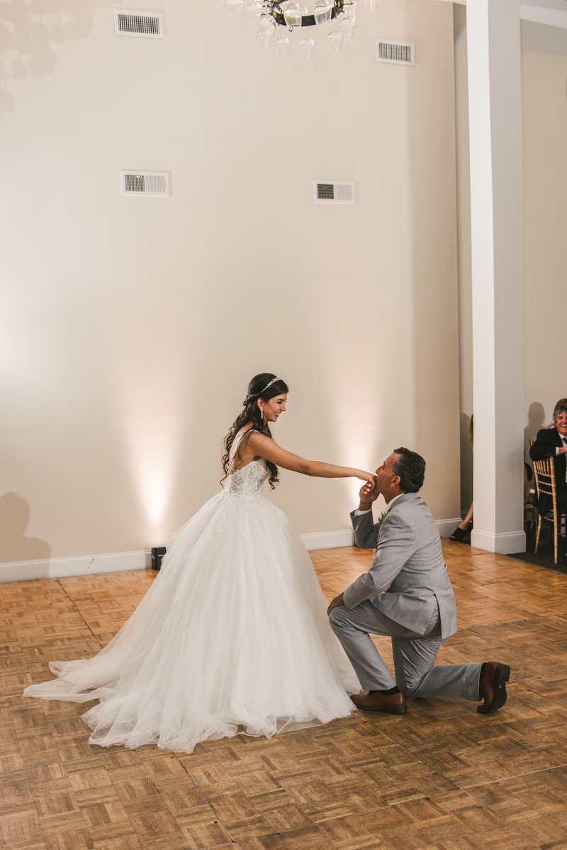 A beautiful stormy April wedding reception at Springfield Manor in Thurmont Maryland 