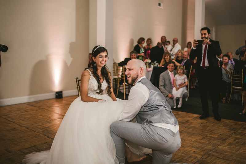 A beautiful stormy April wedding reception at Springfield Manor in Thurmont Maryland 