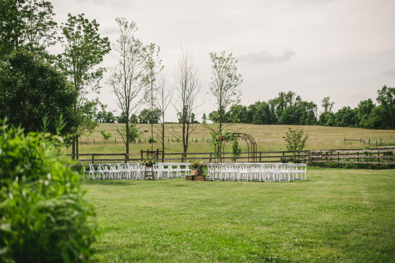 A gorgeous summer wedding ceremony at Rocklands Farm Winery in Poolesville, Maryland by Britney Clause Photography a husband and wife wedding photographer team in Maryland