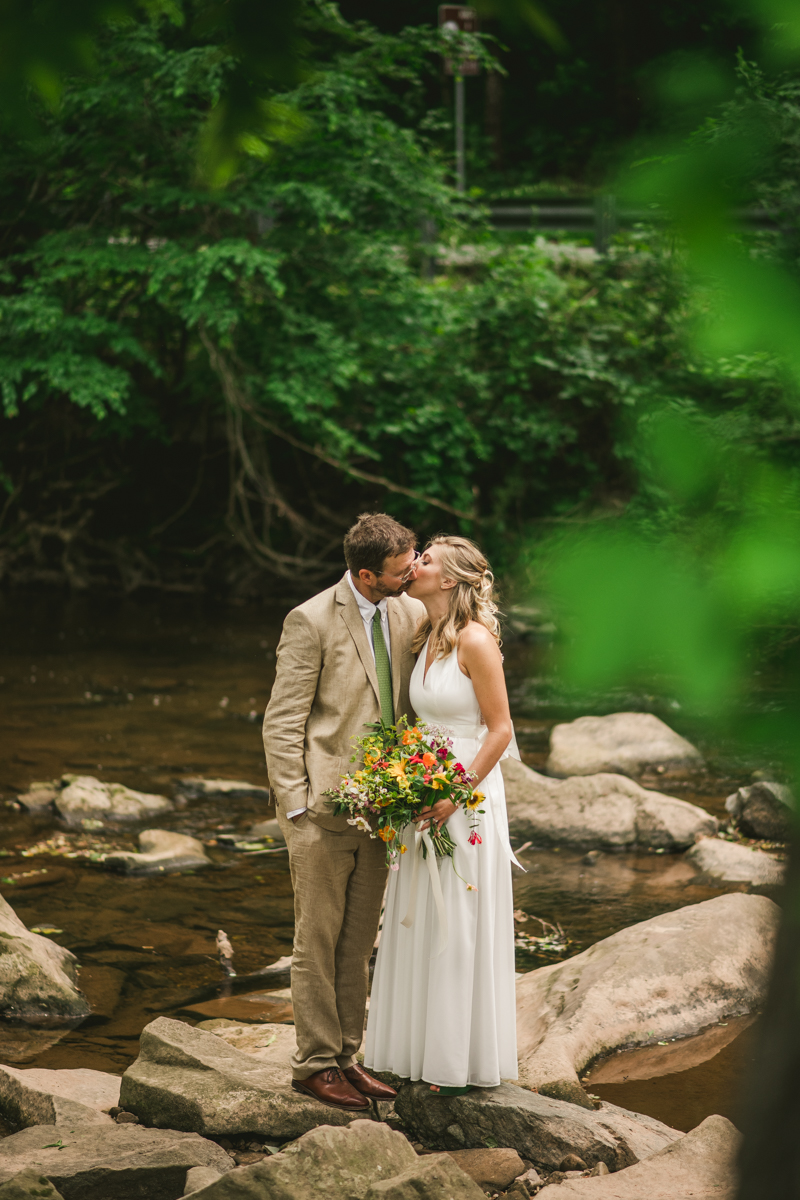 Gorgeous summer wedding bride and groom portraits at Rocklands Farm Winery in Poolesville, Maryland by Britney Clause Photography a husband and wife wedding photographer team in Maryland