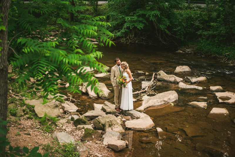 Gorgeous summer wedding bride and groom portraits at Rocklands Farm Winery in Poolesville, Maryland by Britney Clause Photography a husband and wife wedding photographer team in Maryland