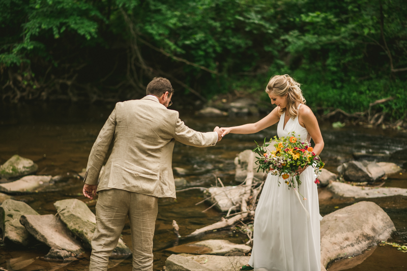 Gorgeous summer wedding bride and groom portraits at Rocklands Farm Winery in Poolesville, Maryland by Britney Clause Photography a husband and wife wedding photographer team in Maryland