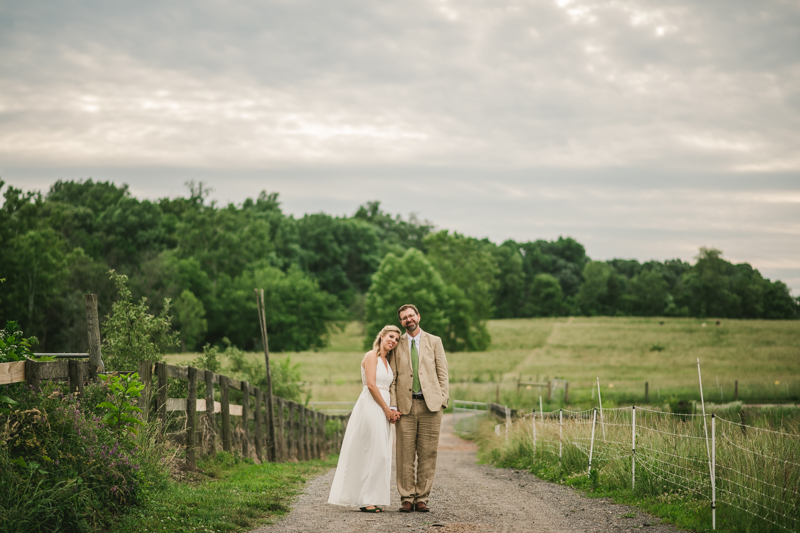 Gorgeous summer wedding bride and groom portraits at Rocklands Farm Winery in Poolesville, Maryland by Britney Clause Photography a husband and wife wedding photographer team in Maryland