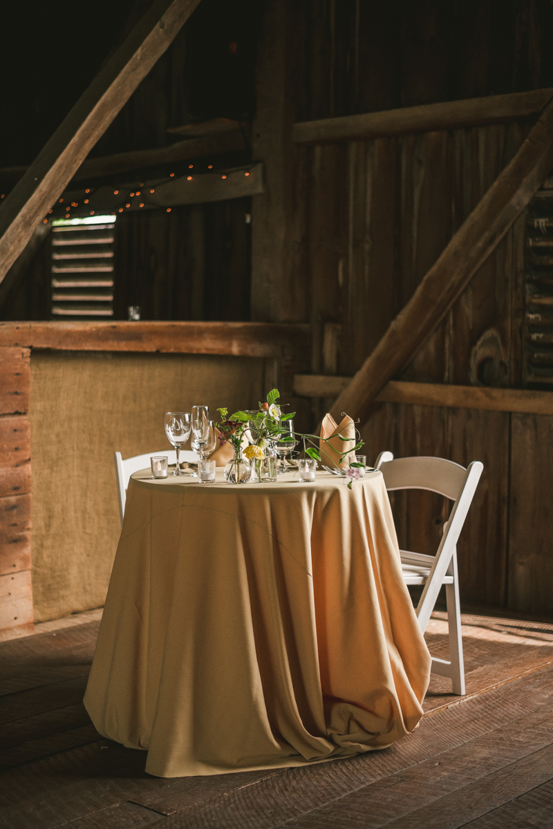 Gorgeous summer wedding reception details at Rocklands Farm Winery in Poolesville, Maryland by Britney Clause Photography a husband and wife wedding photographer team in Maryland