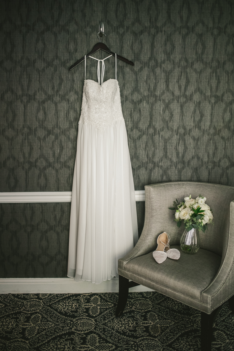 A beautiful July wedding dress from David's Bridal in Annapolis, by Britney Clause Photography, wedding photographers in Maryland