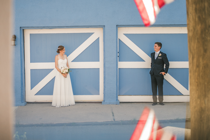 Summer wedding First Look in Downtown Annapolis by Britney Clause Photography, wedding photographers in Maryland