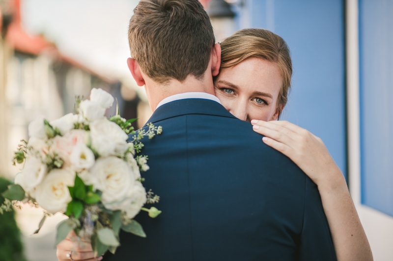 Summer wedding First Look in Downtown Annapolis by Britney Clause Photography, wedding photographers in Maryland