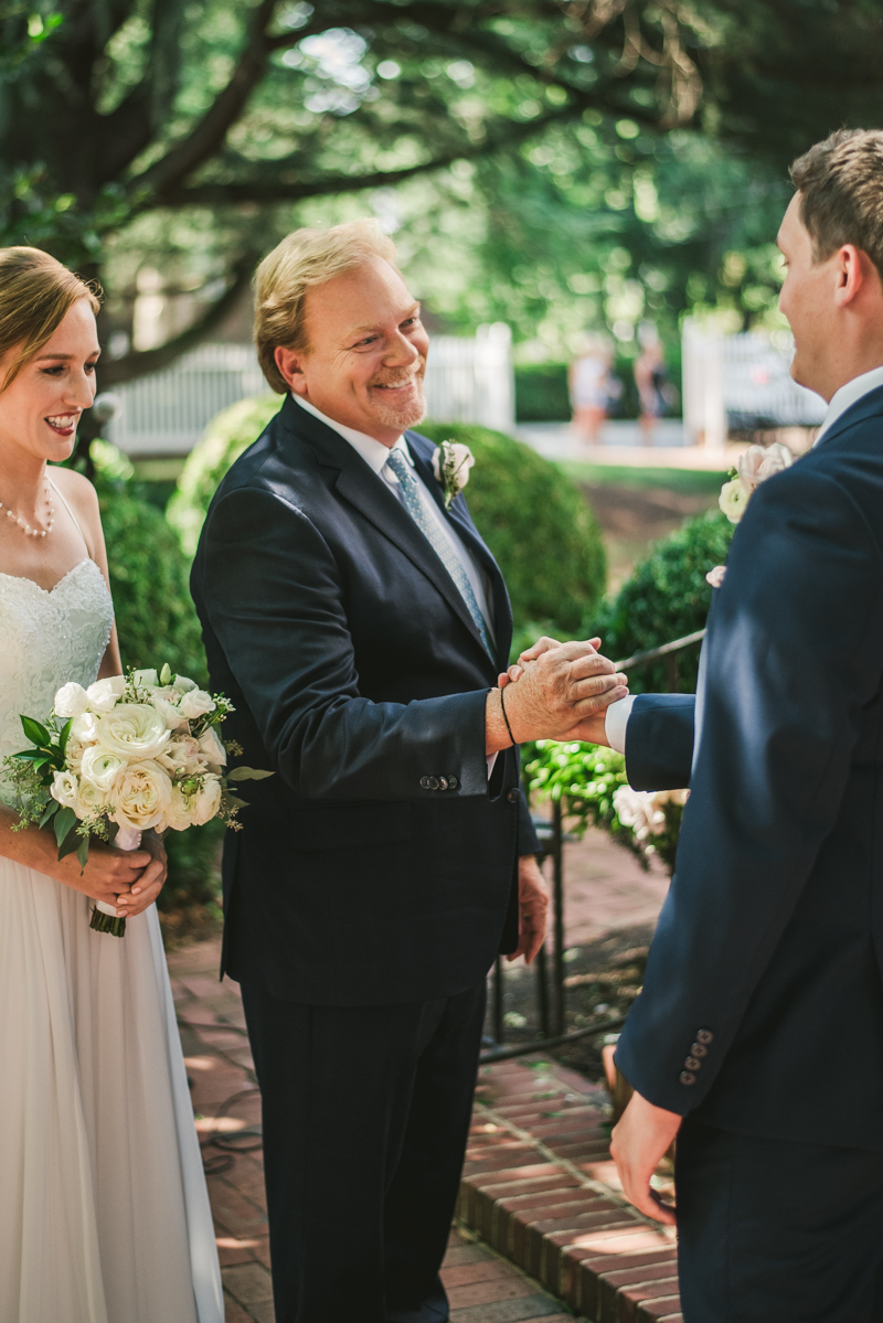 A July wedding ceremony at Historic Ogle Hall in Annapolis, by Britney Clause Photography, wedding photographers in Maryland