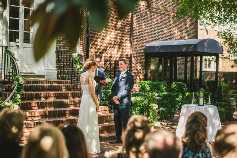 A July wedding ceremony at Historic Ogle Hall in Annapolis, by Britney Clause Photography, wedding photographers in Maryland