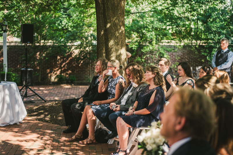 A July wedding ceremony at Historic Ogle Hall in Annapolis, by Britney Clause Photography, wedding photographers in Maryland