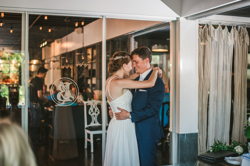 A July wedding reception at Blackwall Hitch restaurant in Annapolis, by Britney Clause Photography, wedding photographers in Maryland